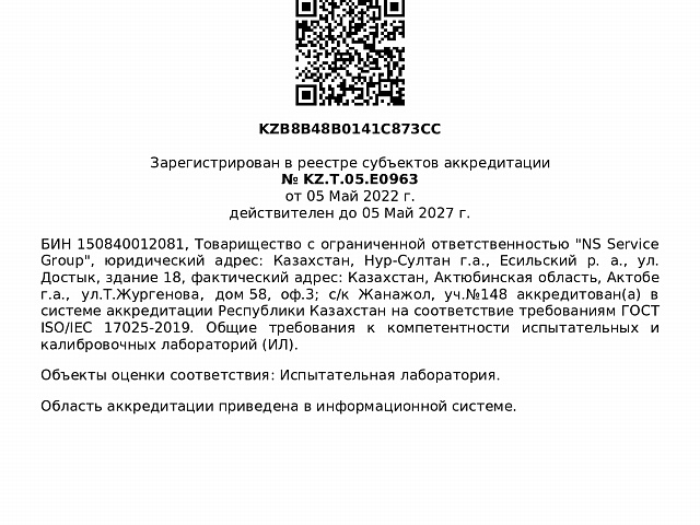 Аттестат аккредитации ИЛ на русяз